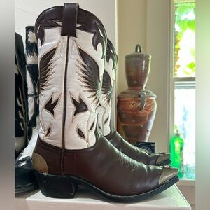 1980s • Austin Hall • “Rising Eagle” Inlay Cowboy Boots • Men’s 10 D